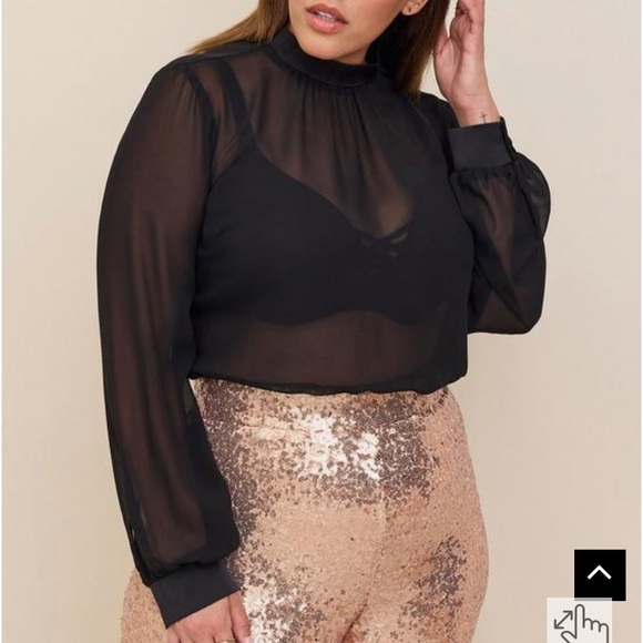 torrid Tops - Torrid Sheer Turtleneck Size 0